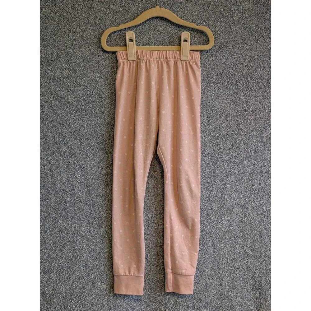 Cloud Island Girls Size 5T Pink White Heart Two Piece Pajamas
